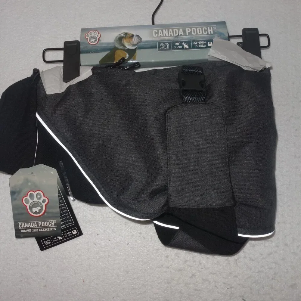 NEW Canada Pooch GRAY Expedition Dog Coat Fleece-Line Jacket 5-8 lbs 10